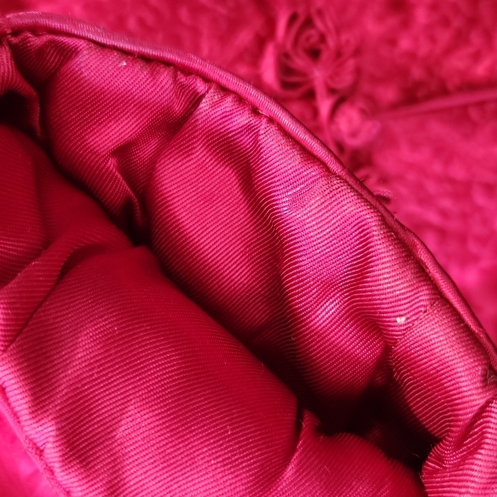 Vintage Peony Satin Floral Asian Jacket Red Size Medium - Picture 4 of 8